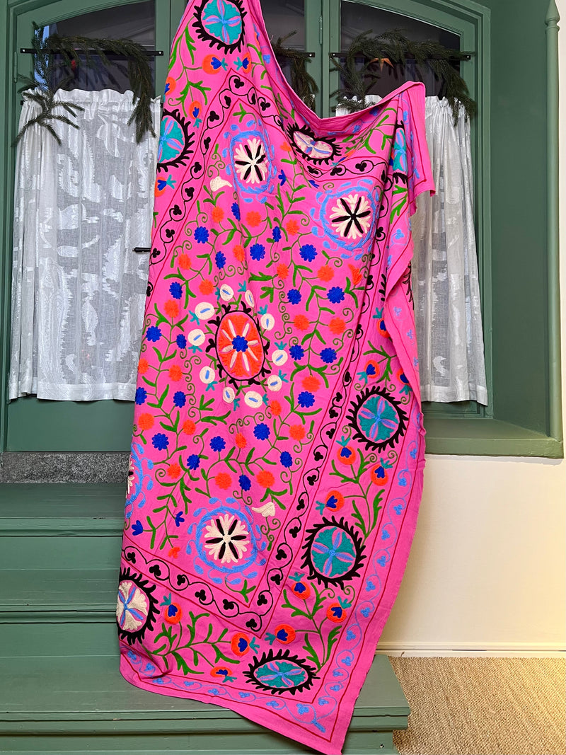 Suzani Cloth Pink & Multicoloured
