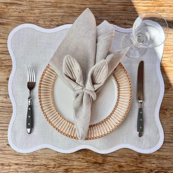 Easter Bunny Ears Napkinring & Napkin Set (100% Irish Linen)