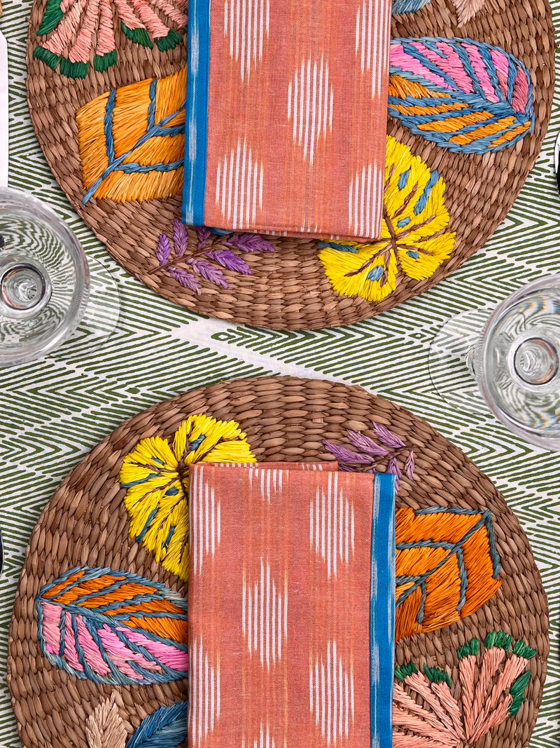 Reversible Napkin (Set of Four) Bright Blue/Apricot