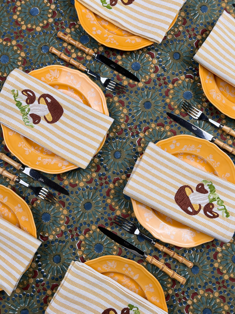 The Mushroom Napkin - Maize Yellow Stripe