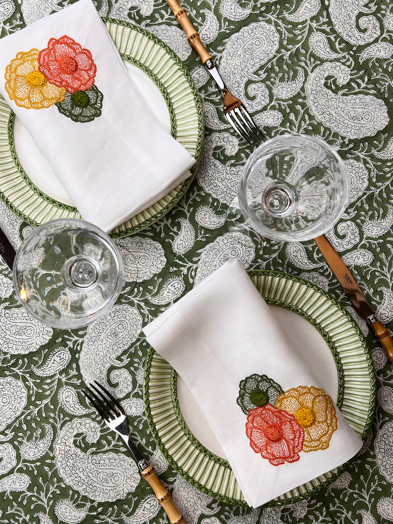 The Paisley Bandana Tablecloth (Sage)