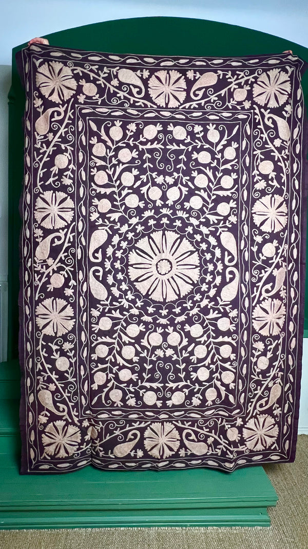 Suzani Cloth Aubergine & Dusty Pink