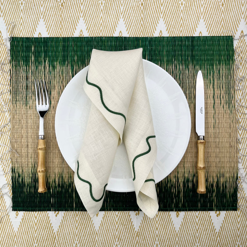 The Rush Placemat - Olive Green Ikat