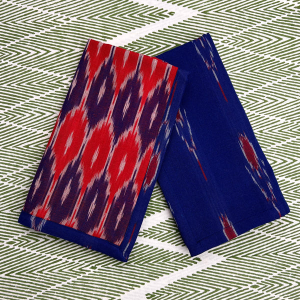 Reversible Napkin (Set of Four) Dark Blue/Red/Purple