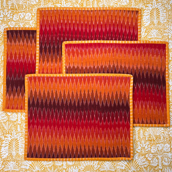 Gift Set: Set of 4 vibrant ikat placemats