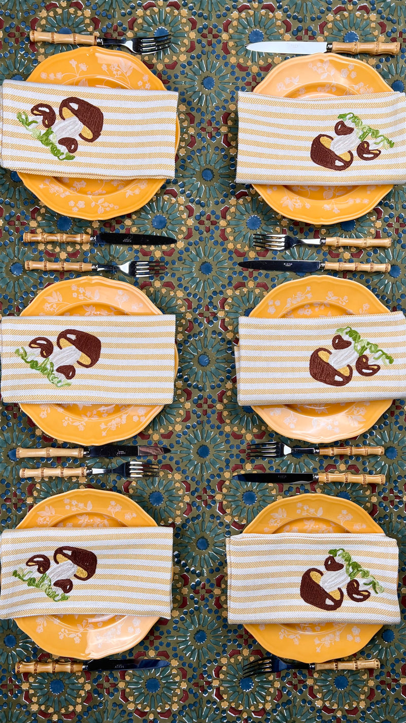 The Mushroom Napkin - Maize Yellow Stripe