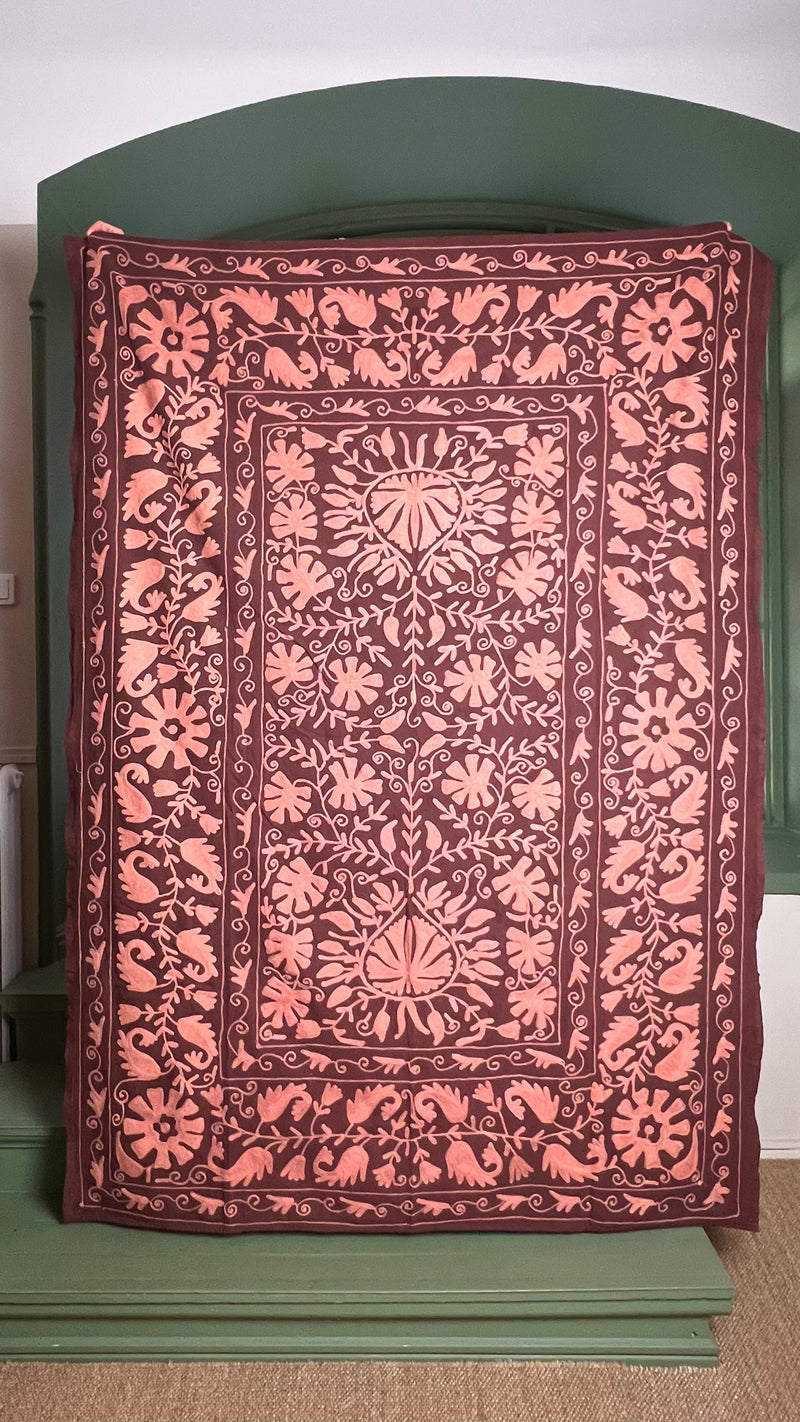 Suzani Cloth Aubergine & Dusty Rose