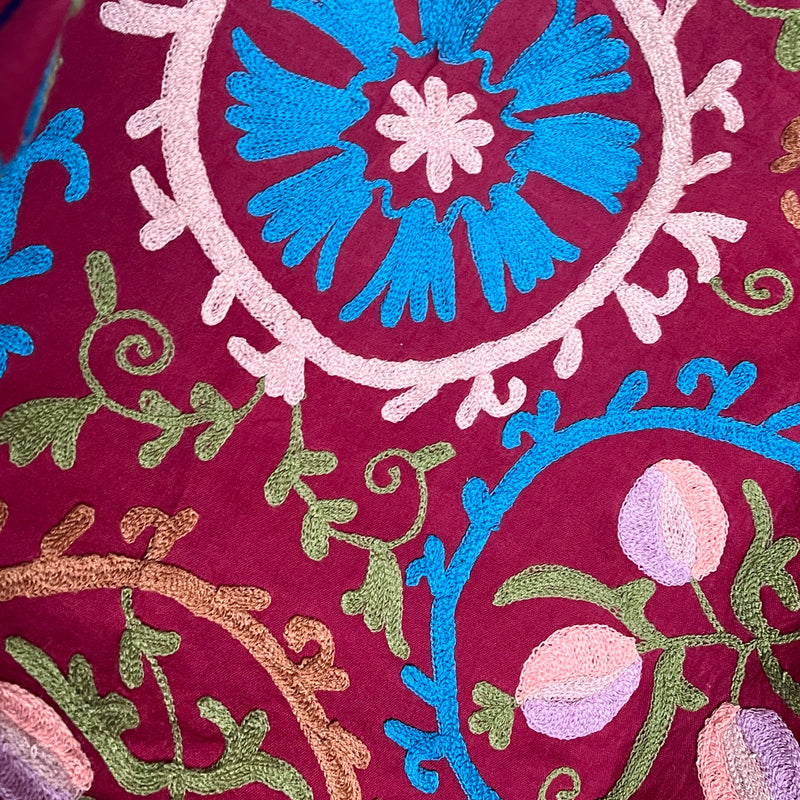 Suzani Cloth Burgundy & Multicoloured