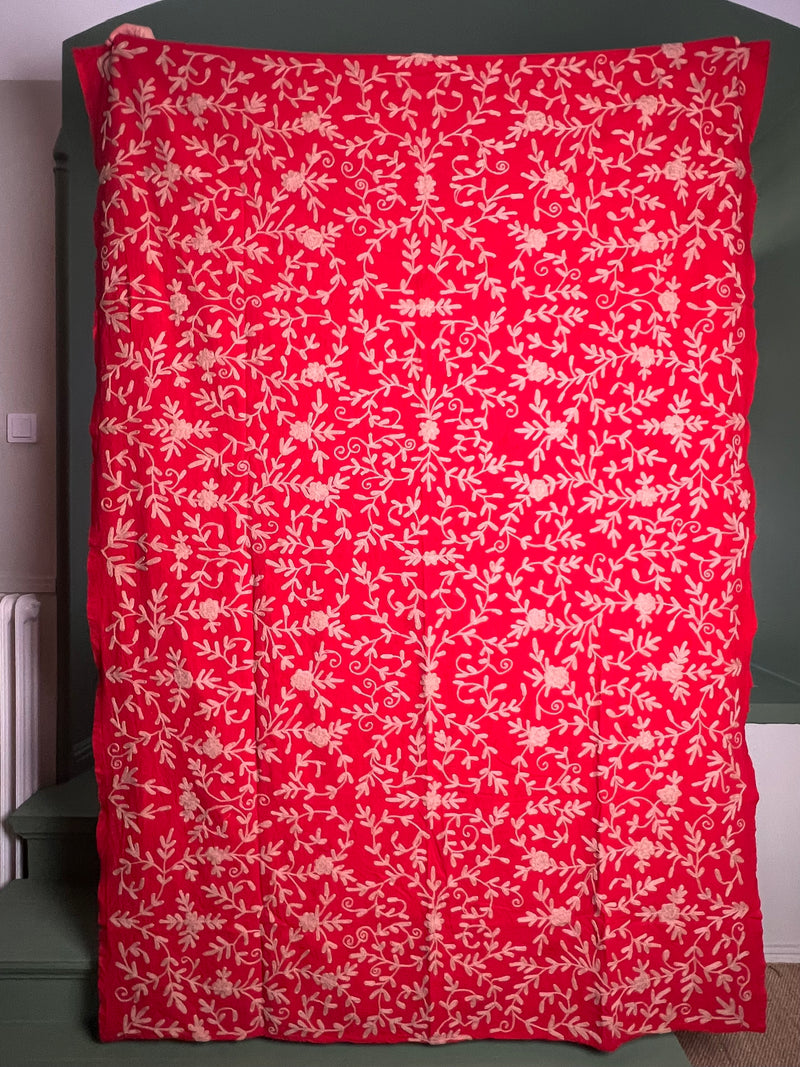 Suzani Cloth Red & Light Dusty Rose