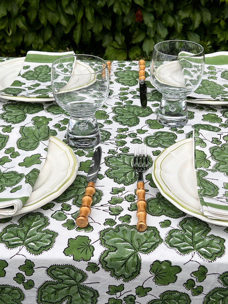 ’The Figue Leaf’ Tablecloth - Swedish Green - Cotton