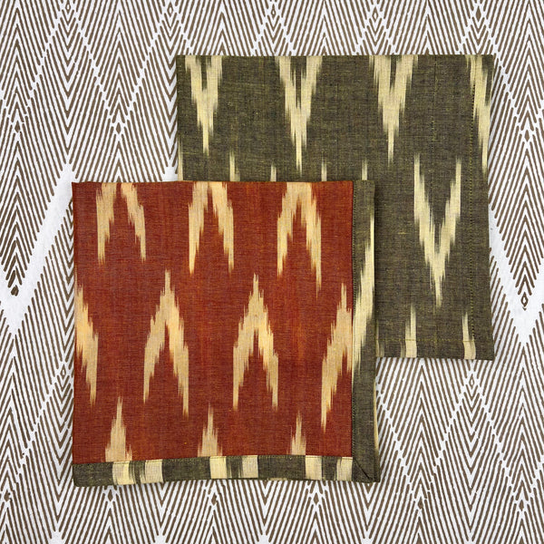 Reversible Napkin (Set of Four) Khaki/Caramel