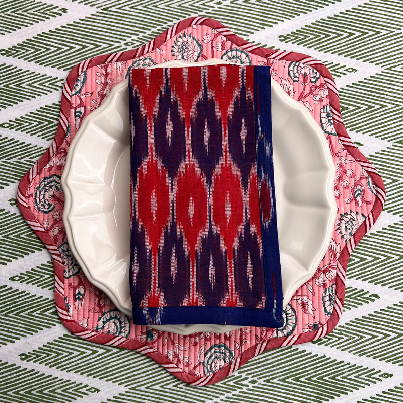 Reversible Napkin (Set of Four) Dark Blue/Red/Purple