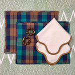 Curated Table Set: Green, Camel Navy