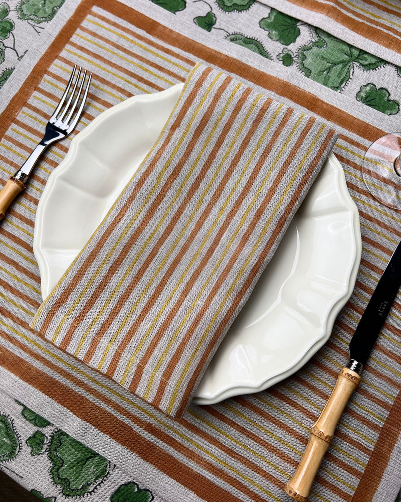 ’The Swedish Stripe’ Placemats (natural base) - 100% Linen
