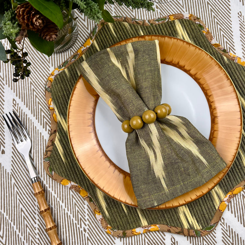 Reversible Napkin (Set of Four) Khaki/Caramel