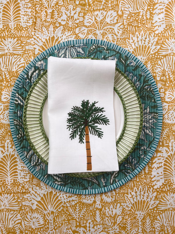‘The Breakfast’ Placemat - Round - Block Print