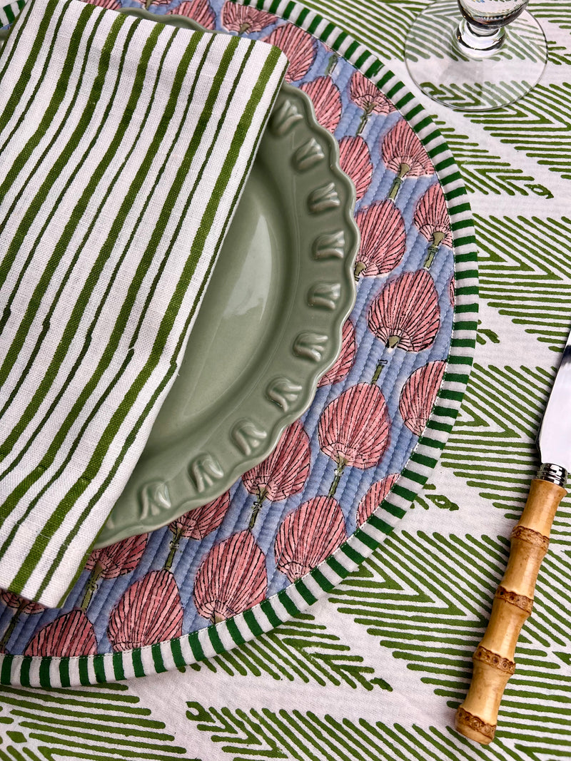 ‘The Breakfast’ Placemat - Round - Block Print