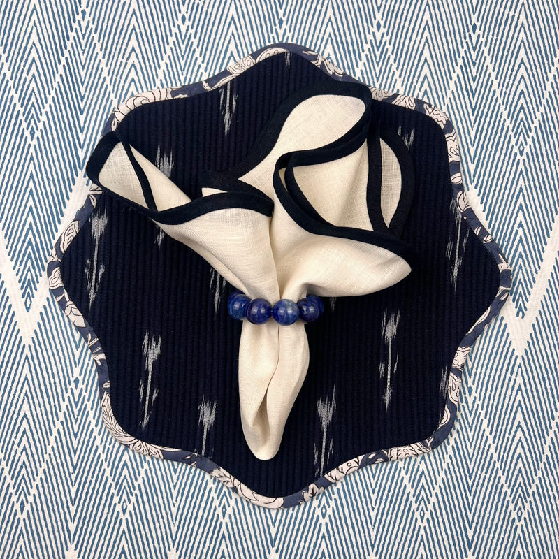 Curated Table Set: Navy Blue Scalloped