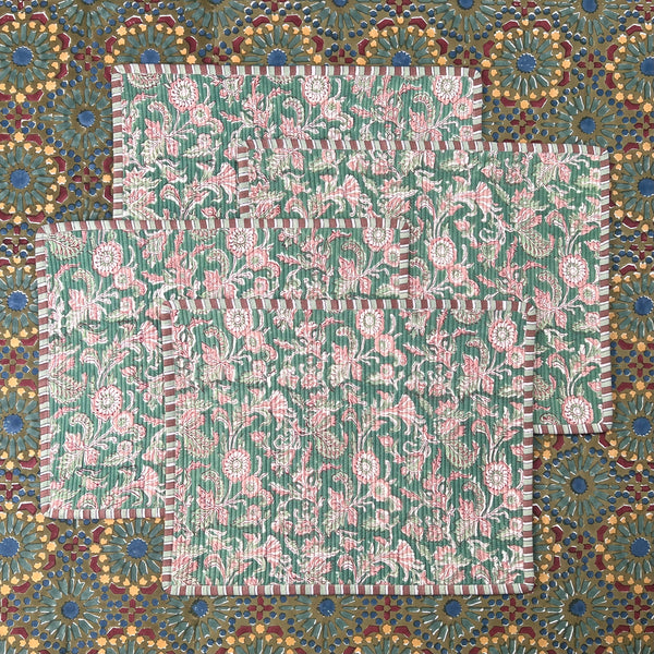 Gift Set: 4 x Sage & Rose Breakfast Placemats