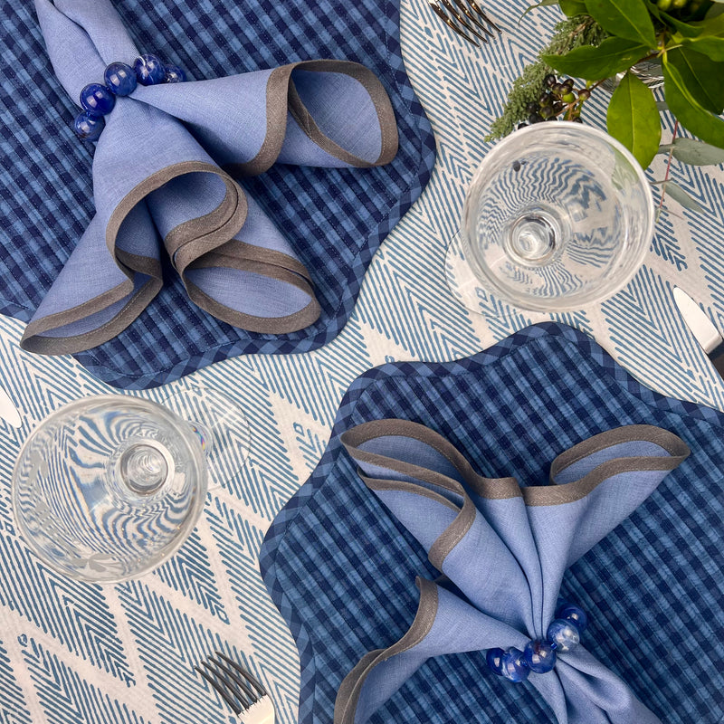 Curated Table Set: Blue & Grey Gingham