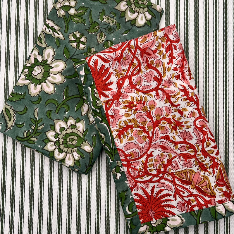 Reversible Napkin (Set of Four) Rusts & Greens