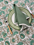 The Floral Tablecloth (Green, Taupe, Beige)