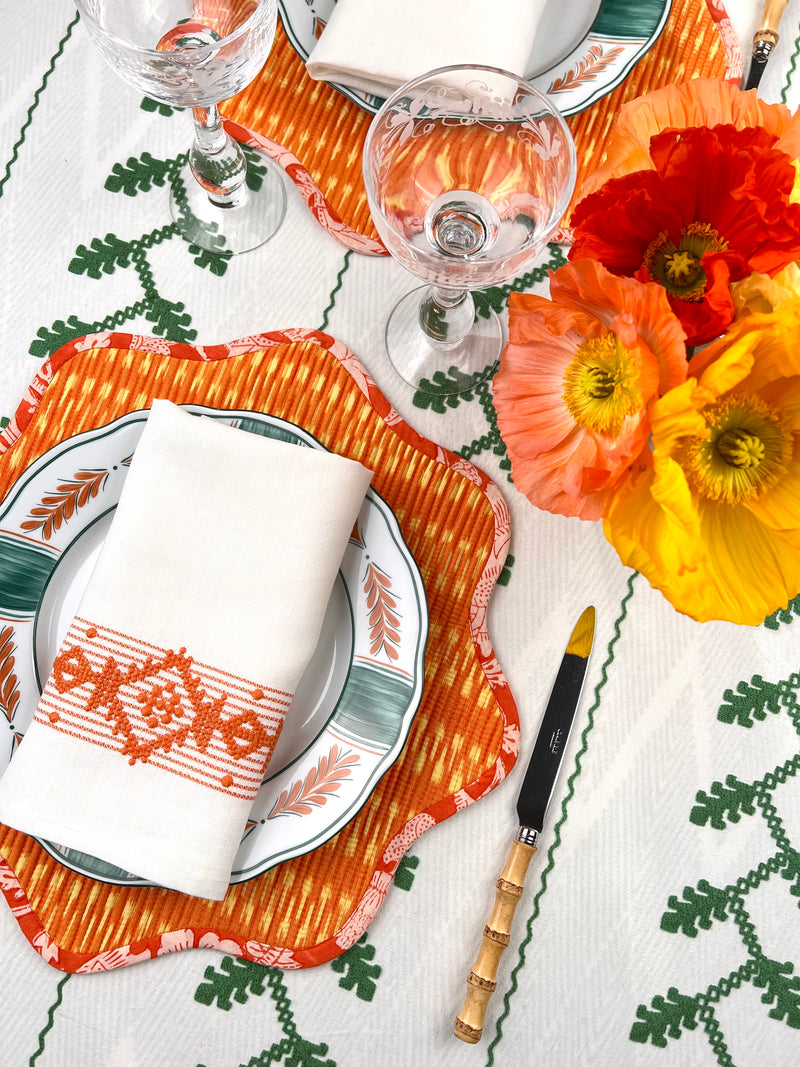 THE BREAKFAST IKAT SCALLOP PLACEMAT