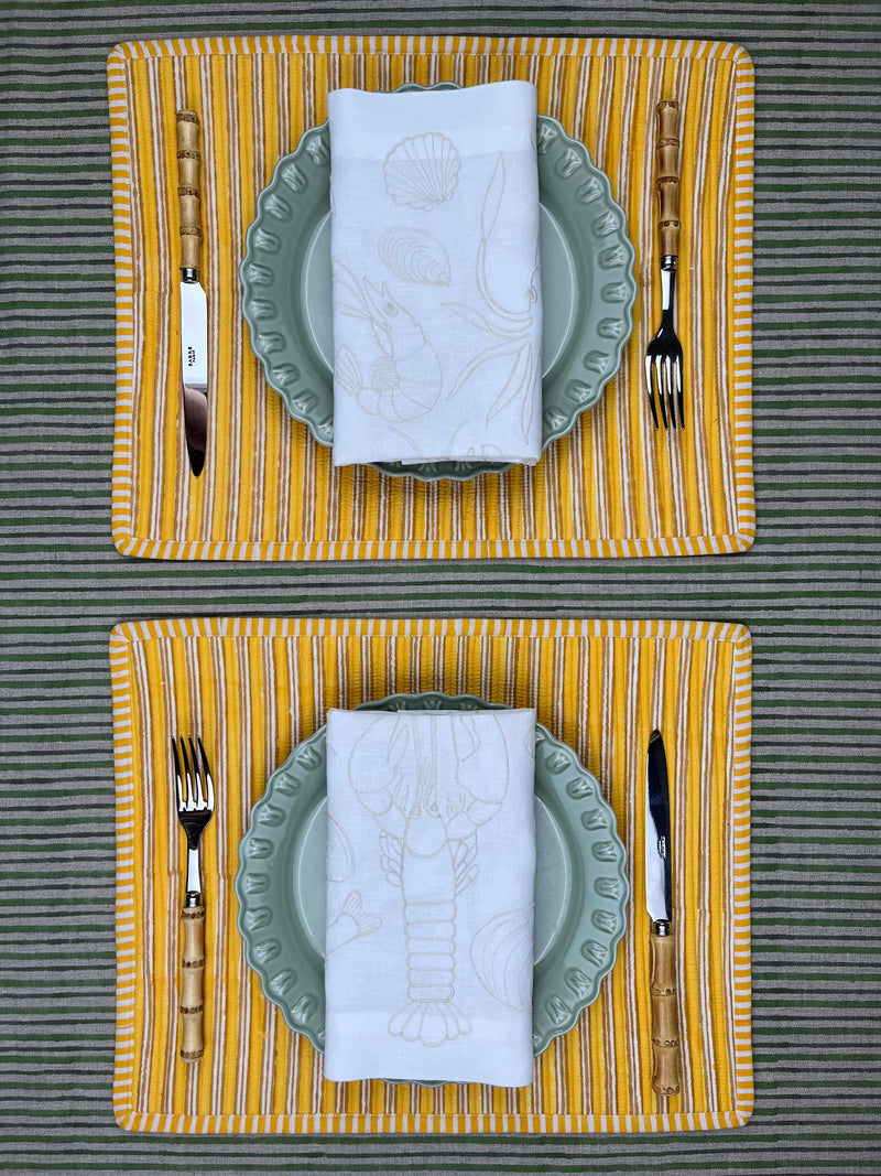 The Seafood Napkin’ - Embroidered in Ivory