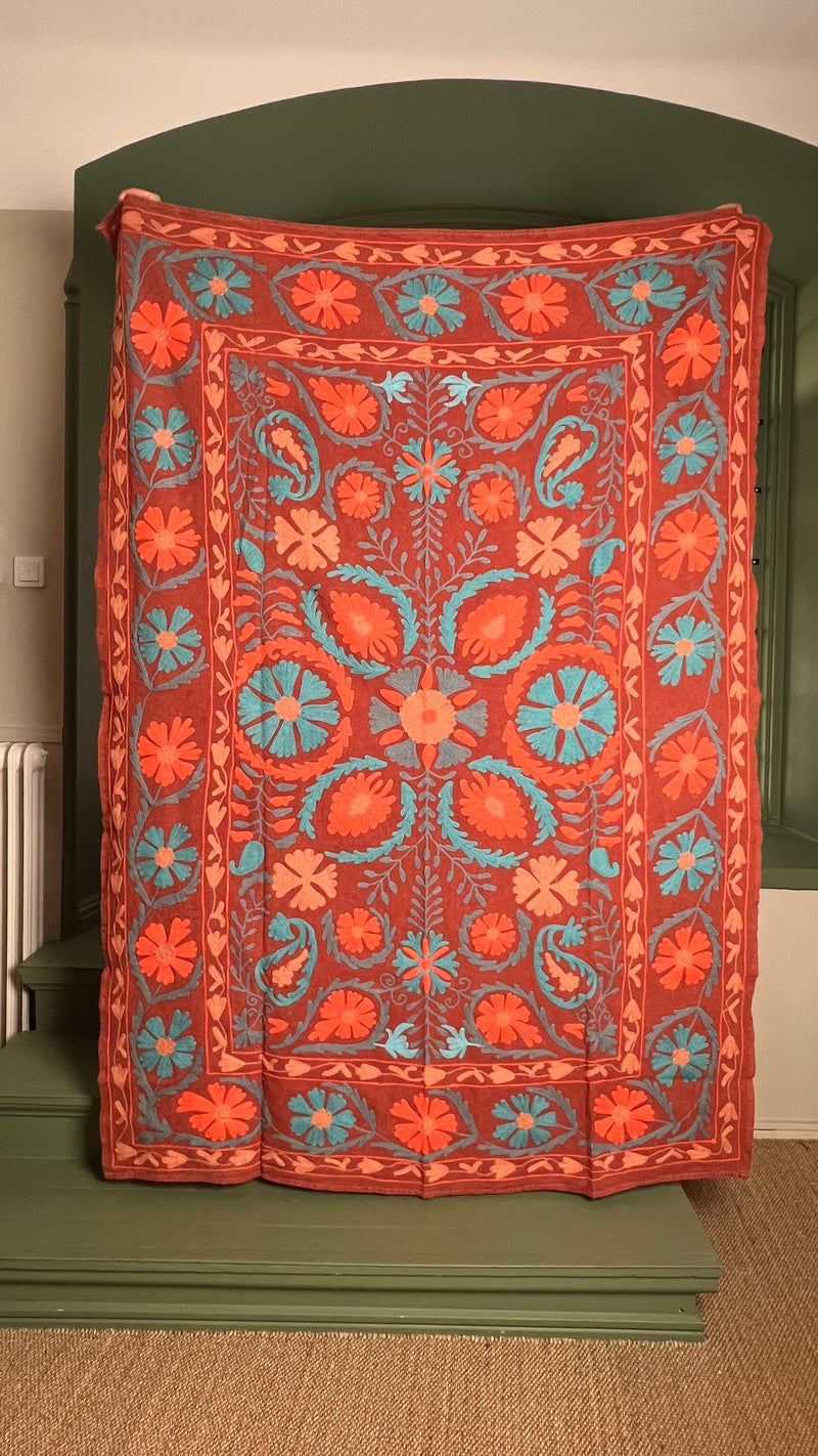 Suzani Cloth Rusts & Greyish Blues