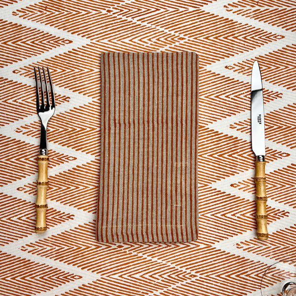 ’The Thin Swedish Stripe’ Napkins - Natural Base - 100% Linen