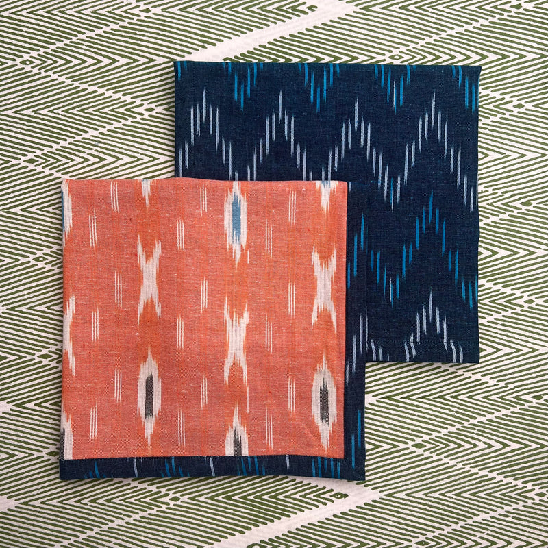 Reversible Napkin (Set of Four) Teal/Apricot