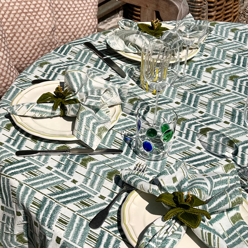 ‘The Ikat’ Napkin Set - Blue Green