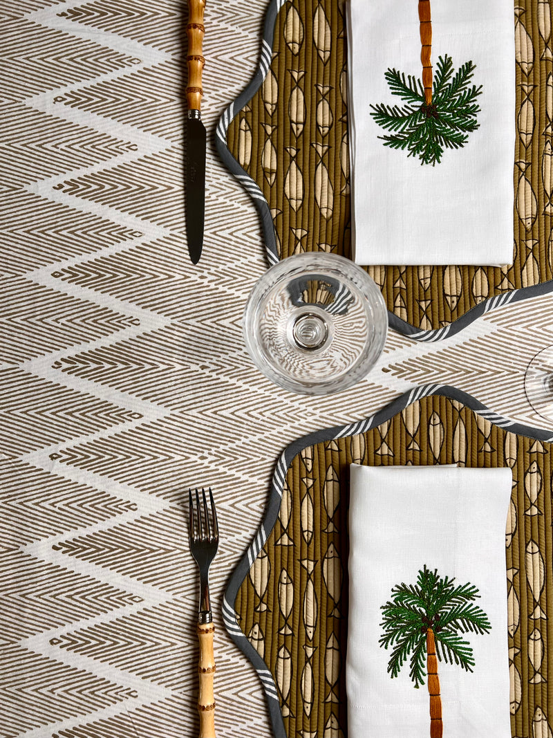 ‘The ZigZag’ Tablecloth - Taupe