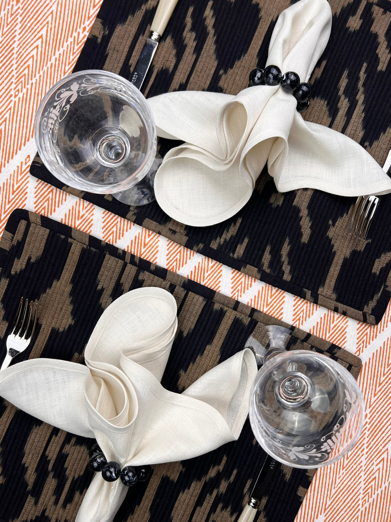 Curated Table Set: Black, Taupe & Ivory
