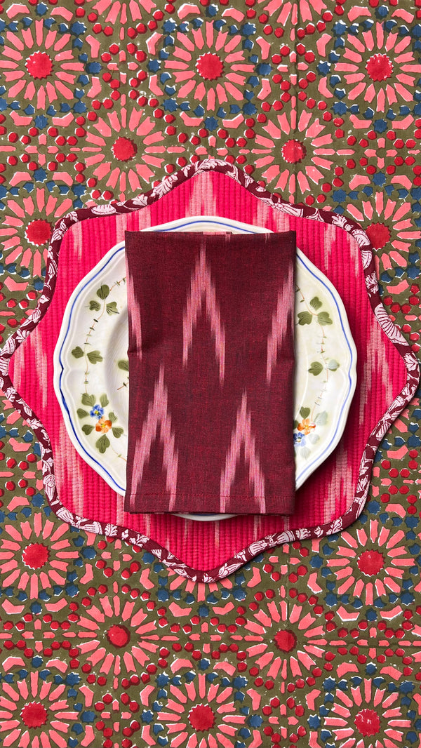 Reversible Napkin (Set of Four) Burgundy / Fuchsia