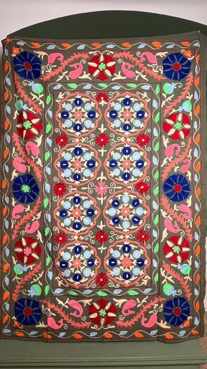 Suzani Cloth Khaki & Multicoloured