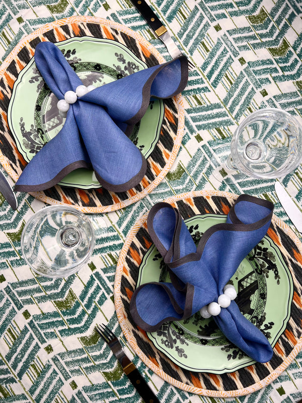 ‘The Ikat’ Tablecloth - Blue Green