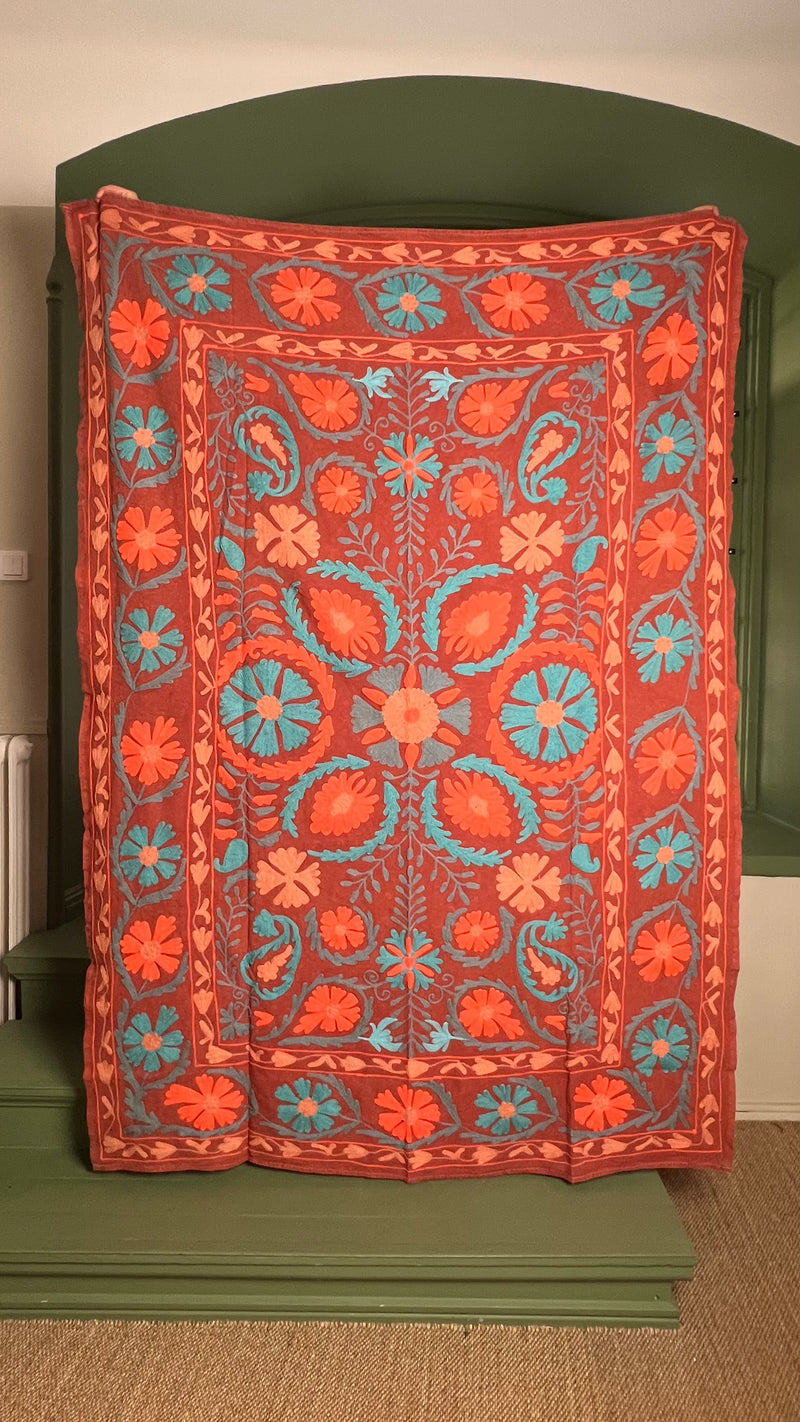 Suzani Cloth Rusts & Greyish Blues