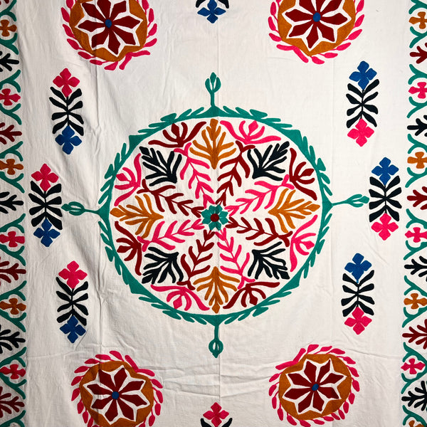 Suzani Cloth Ivory Base & Multicoloured