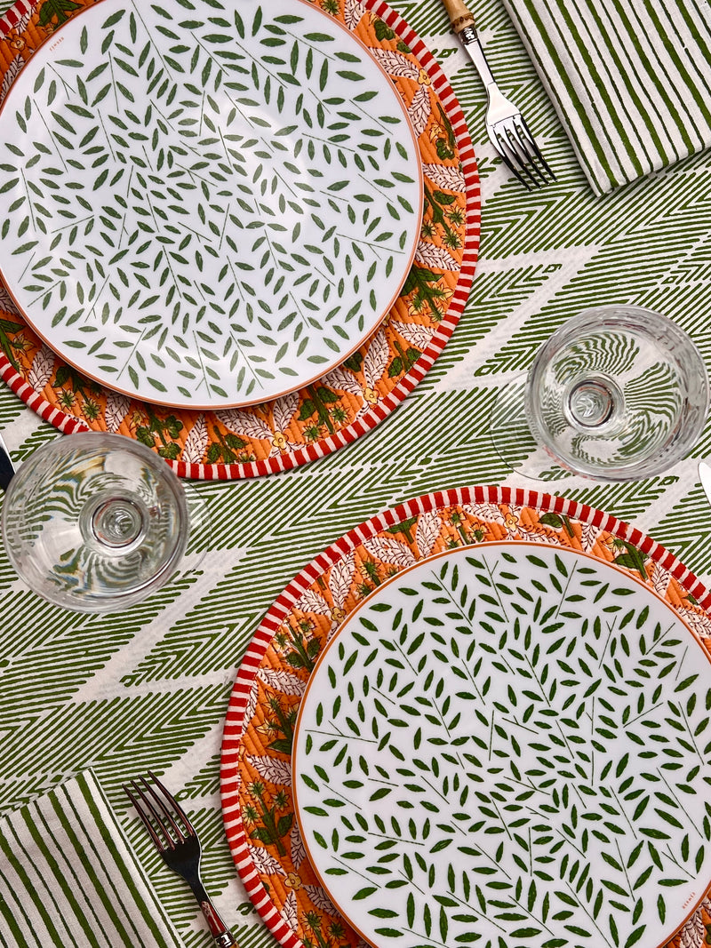 ‘The Breakfast’ Placemat - Round - Block Print
