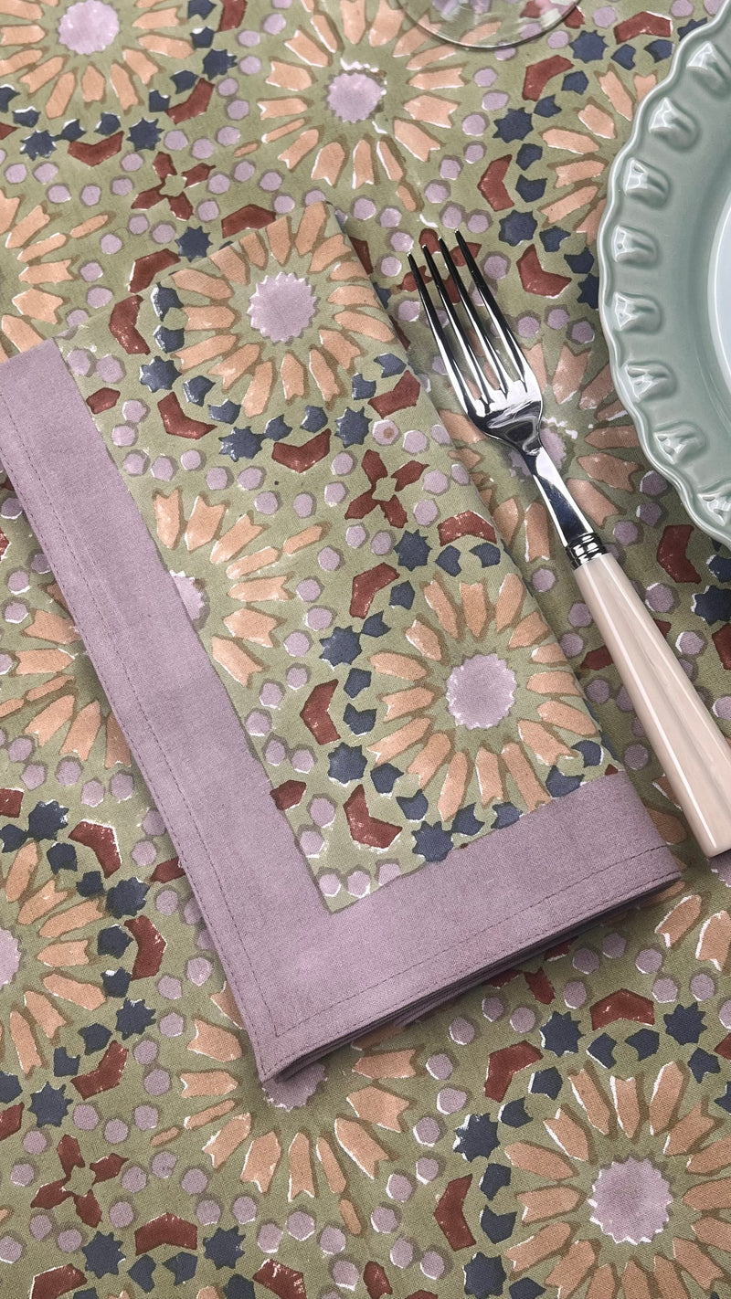 ‘The Kaleidoscope’ Napkin Set - Sage, Rust, Blue, Taupe