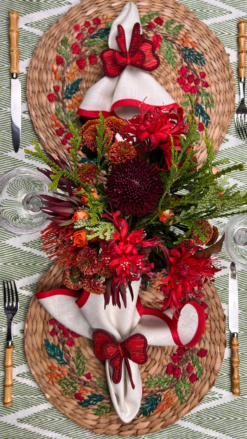 Gift Set: 4 x Christmas Wreath Set Placemats