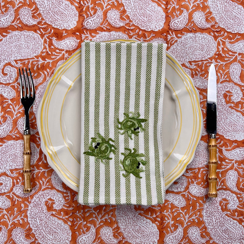 Gift Set: Four Green Crab Napkins