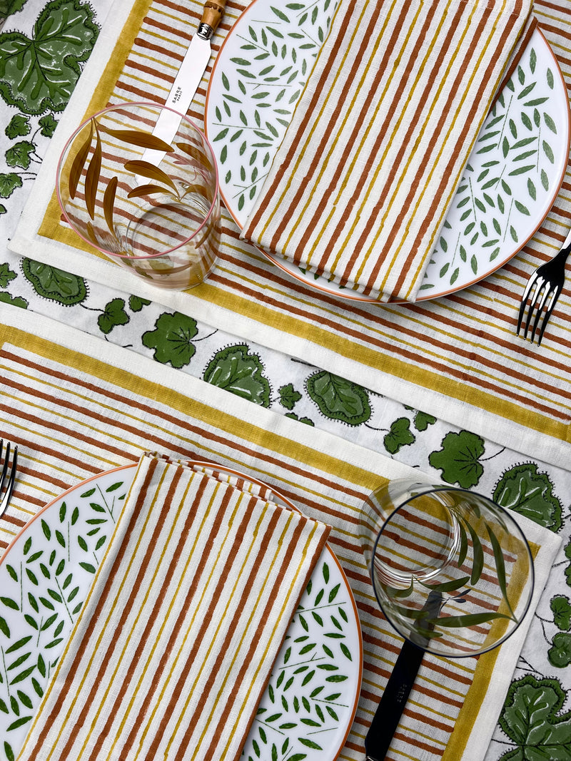 ’The Swedish Stripe’ Napkins (white base) - 100% Linen