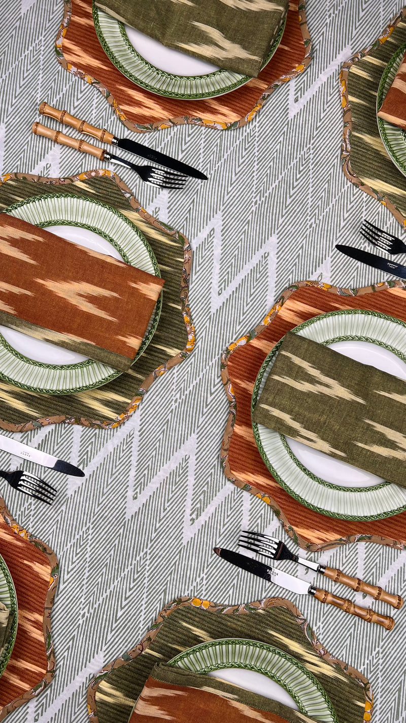 Reversible Napkin (Set of Four) Khaki/Caramel
