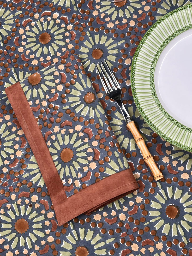 ‘The Kaleidoscope’ Napkin Set - Aubergine, Rust & Sage