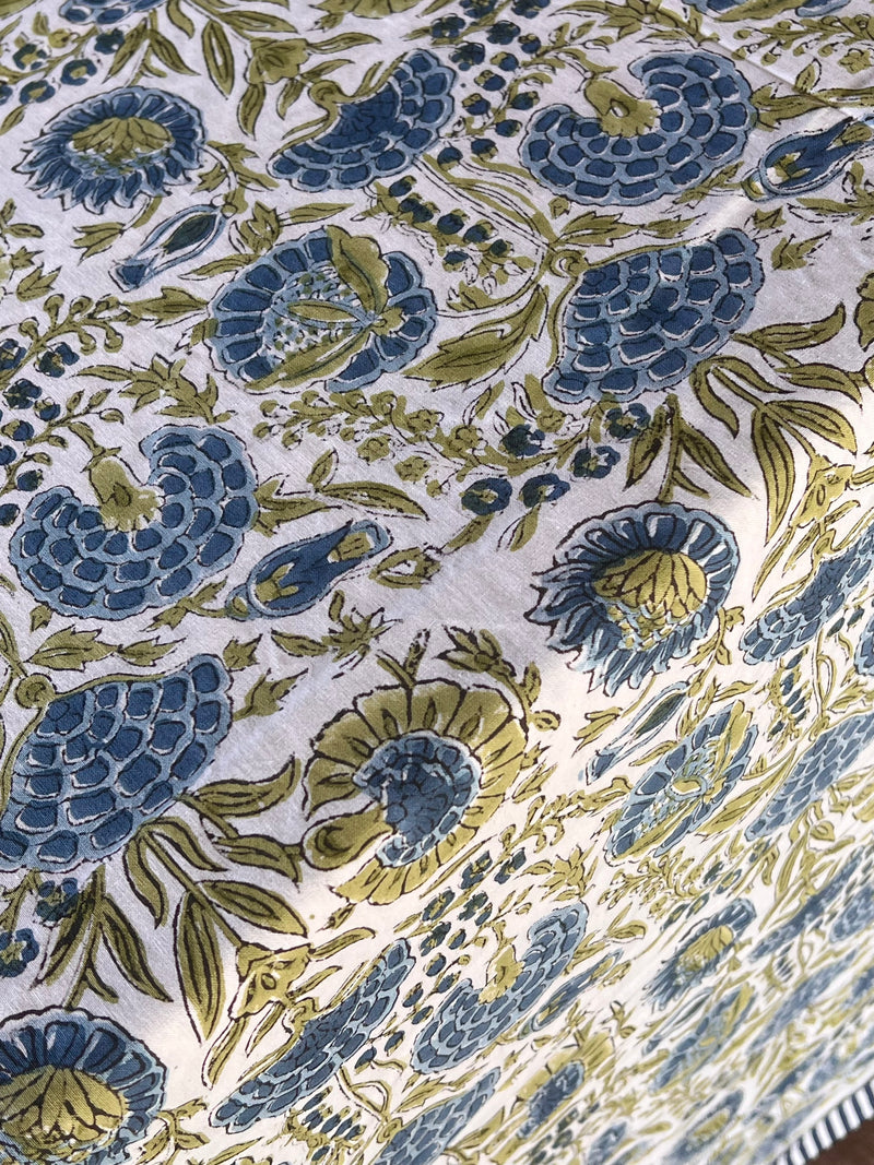 The Floral Tablecloth (Blue & Olive)