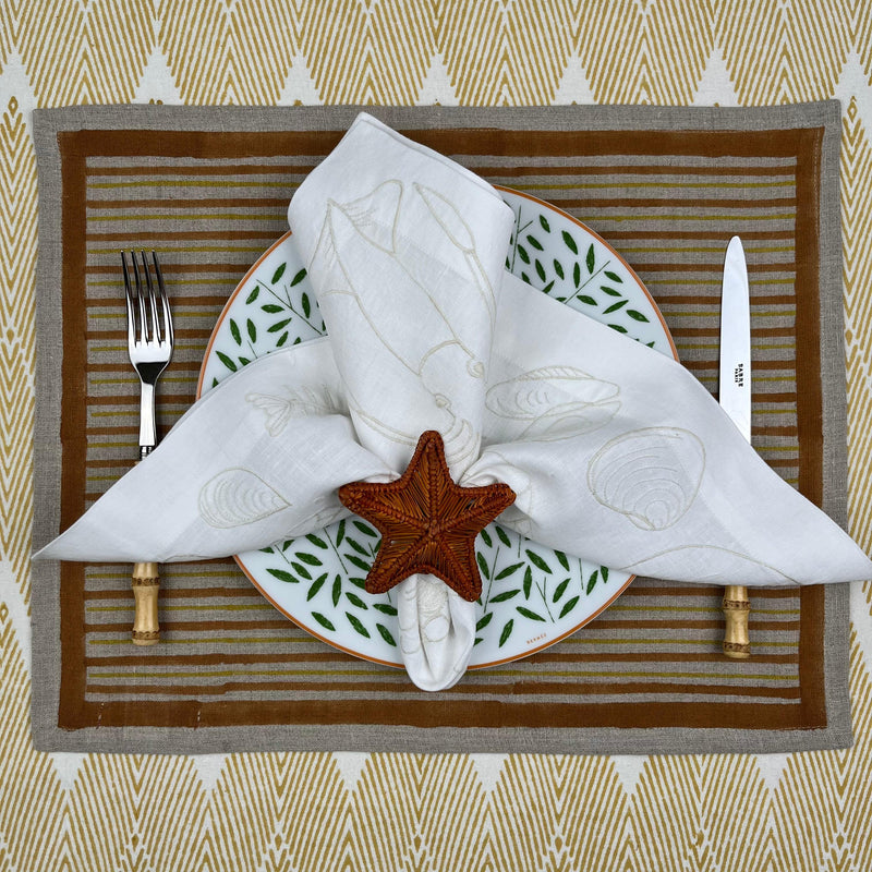 The Seafood Napkin’ - Embroidered in Ivory