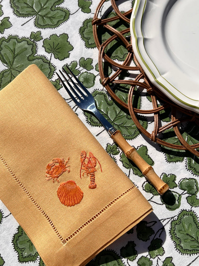’The Crab, Lobster & Shell’ Napkin - Citrus Sorbet