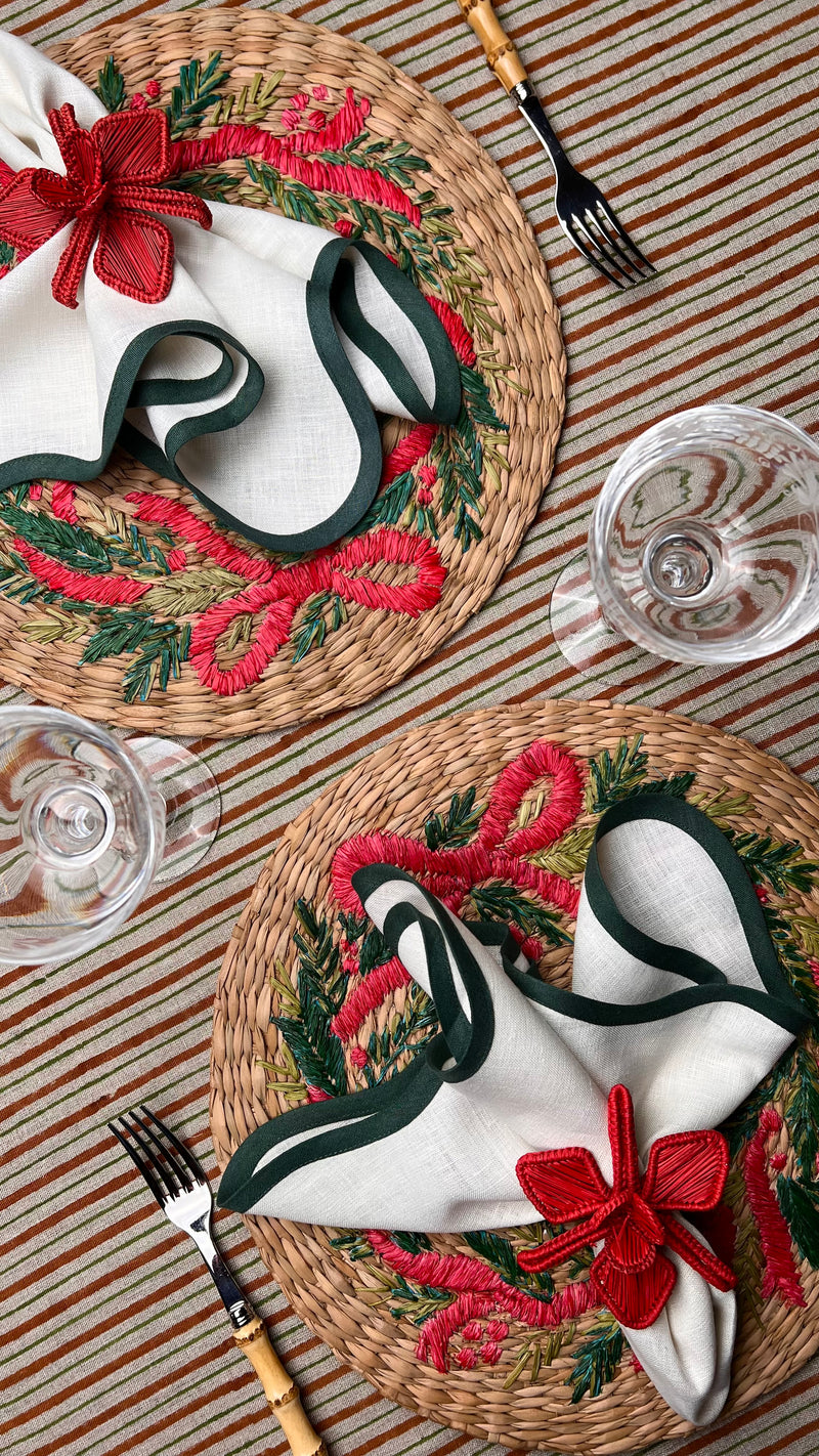 ‘The Raffia Placemat’ - Christmas Wreath Bow